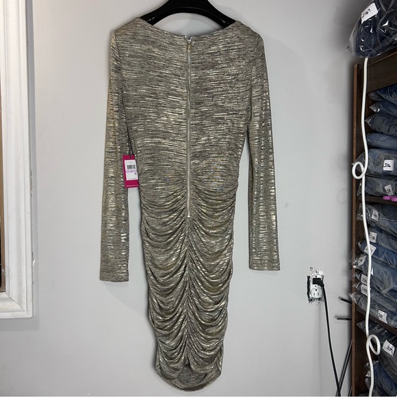 NWT Vince Camuto women’s dress size 6 gold shimmer rouched‎ party formal wedding - Picture 8 of 13